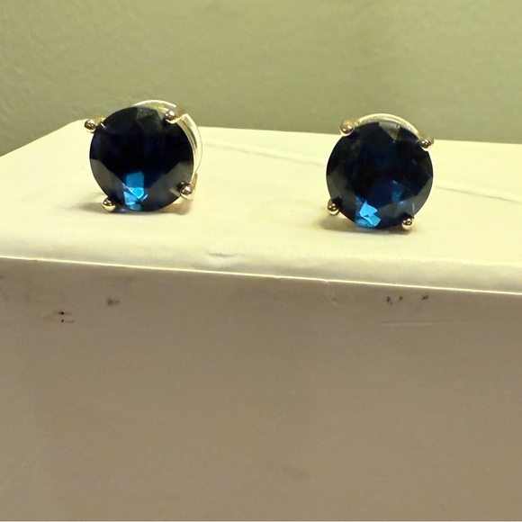 Vintage Y2K KATE SPADE • Navy/Gold Gumdrop Stud Earrings - Picture 2 of 10
